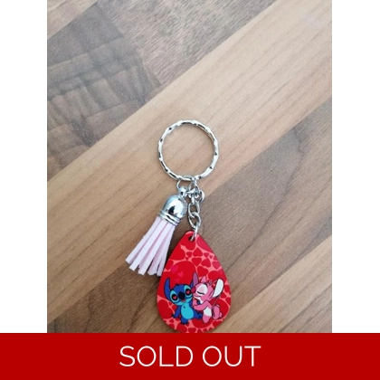 Disney Stitch & Angel Sublimated Keyring